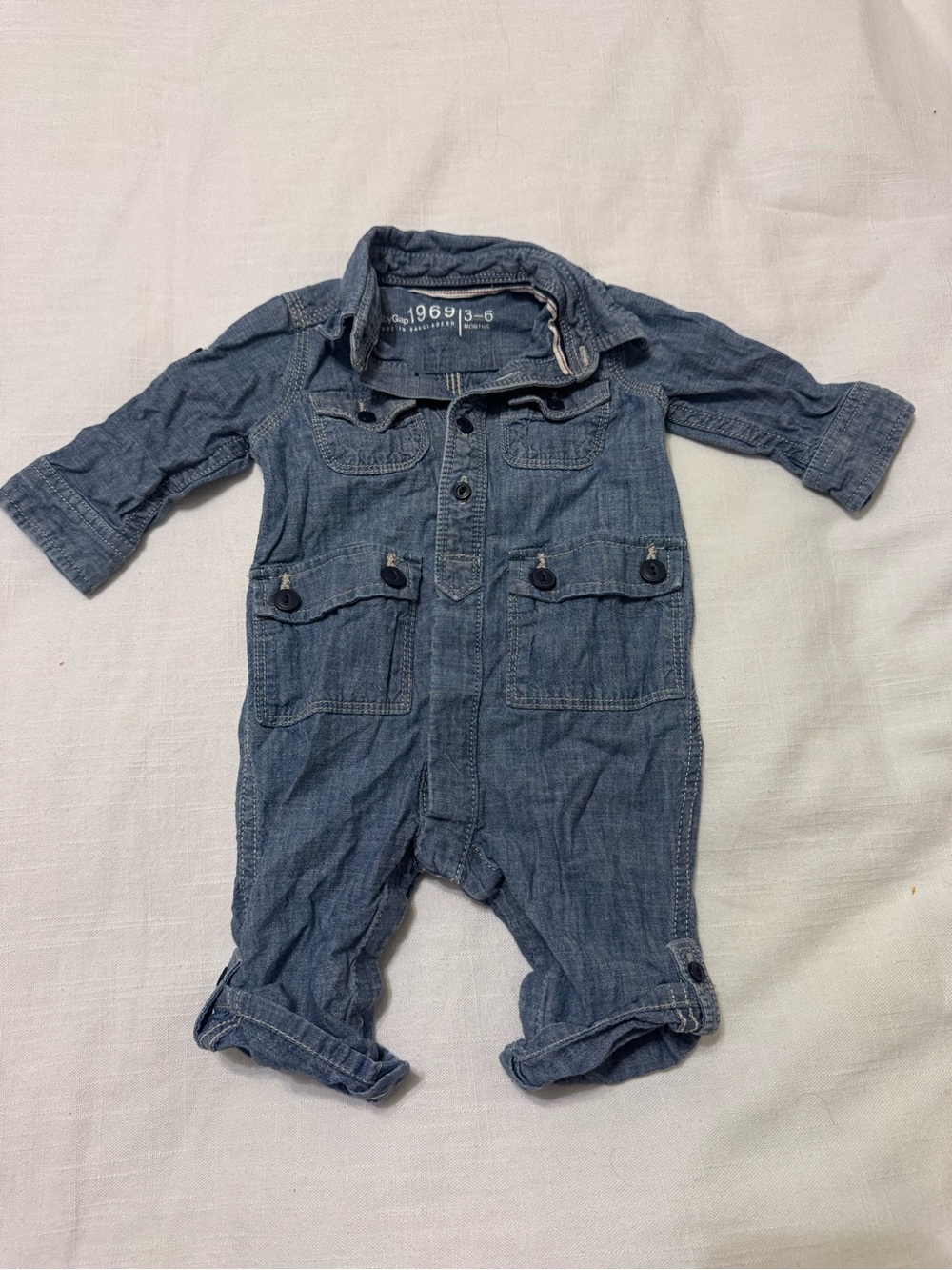 GAP Indigo Denim Baby Jumpsuit - Blue